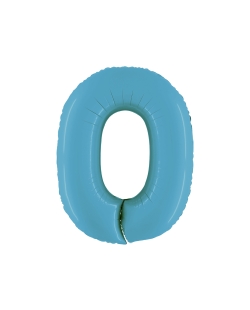 Globo Forma Numero 0 Azul Satin 95cm ***OFERTA DTO NO ACUMULABLE
