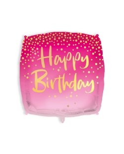 18/46cm Cuadrado Rosa Happy Bday, Cinta Y Peso ***OFERTA DTO NO ACUMULABLE
