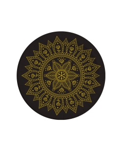 Platos 23cm Profundo Mandala Negro/Oro Fsc