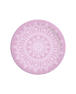 Platos 23cm Profundo Mandala Morado/Blanco Fsc