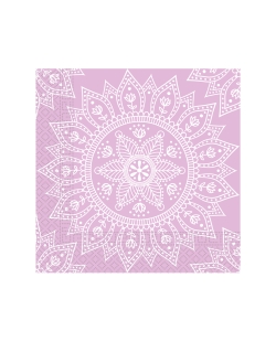 Servilletas 33 x 33cm Mandala Morado/Blanco 3Ply Fsc