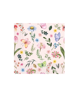 Servilletas 25 x 25cm Mariposas Rosas 3Ply Fsc