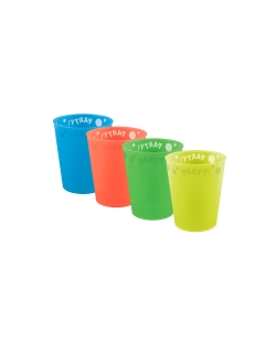 Vaso Plastico Reutilizable 250ml Semitransp. Mixto