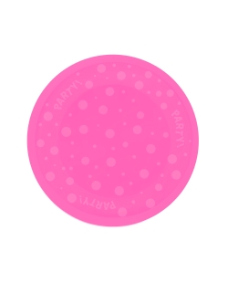 Plato Plastico Reutilizable 21cm Fluor Fucsia