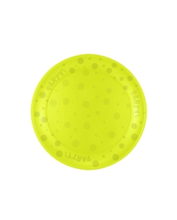 Plato Plastico Reutilizable 21cm Fluor Amarillo