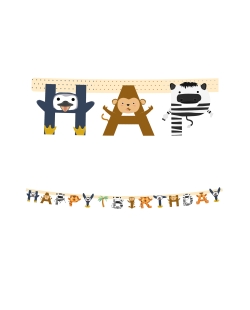 Guirnalda Happy Bday Zoo Papel