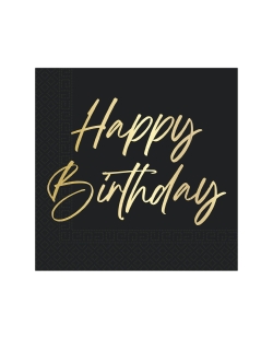 Servilletas 33 x 33cm Happy Bday Elegante Fsc