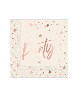 Servilletas 33 x 33cm Party Rosa Oro Fsc