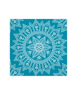 Servilletas 33 x 33cm Mandala Turquesa/Blanco 3Ply Fsc