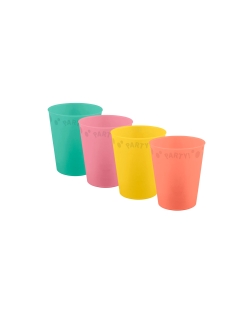 Vaso Plastico Reutilizable 250ml Colores Pastel Mixto