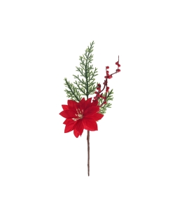 Rama Peq. Flor Pascua 8X22cm Poliester/Plastico ***OFERTA DTO NO ACUMULABLE