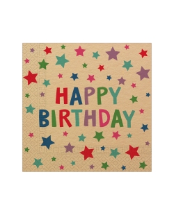 Servilletas 33 x 33cm Happy Bday Kraft Fsc