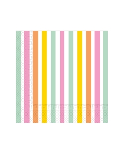 Servilletas 33 x 33cm Rayas Colores Pastel Fsc