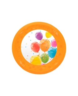 Plato Plastico Reutilizable 21cm Globos