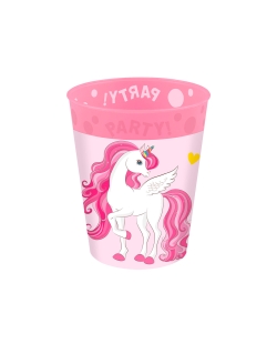 Vaso Plastico Reutilizable 250ml Unicornio