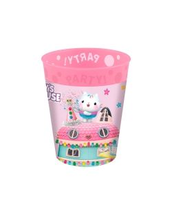 Vaso Plastico Reutilizable 250ml Casa Muñecas De Gabby