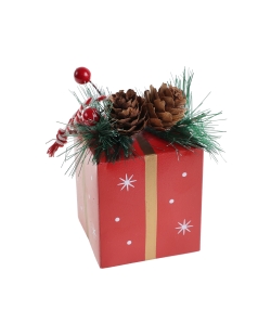 Adorno Regalo Piña Rojo 5.5X5.5X9cm Metal/Madera/Plastico ***OFERTA DTO NO ACUMULABLE