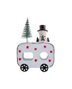 Adorno Vagon Navidad Blanco 9X3X13cm Metal/Plastico/Resina ***OFERTA DTO NO ACUMULABLE