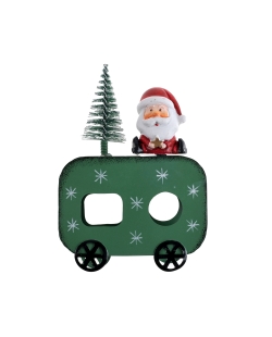 Adorno Vagon Navidad Verde Abeto 9X3X13cm Metal/Plastico/Resina ***OFERTA DTO NO ACUMULABLE