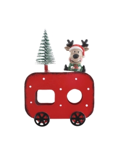 Adorno Vagon Navidad Rojo 9X3X13cm Metal/Plastico/Resina ***OFERTA DTO NO ACUMULABLE