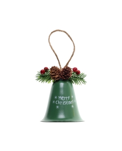 Adorno Campana Verde Abeto 8X11.5cm Metal/Madera/Plastico ***OFERTA DTO NO ACUMULABLE