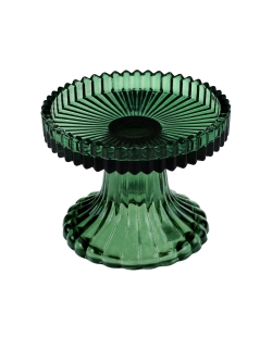 Portavelas Base Bandeja Verde Abeto 9.5X7.5cm Vidrio ***OFERTA DTO NO ACUMULABLE