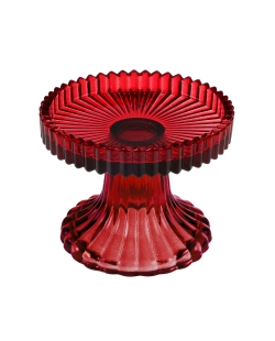 Portavelas Base Bandeja Rojo 9.5X7.5cm Vidrio ***OFERTA DTO NO ACUMULABLE
