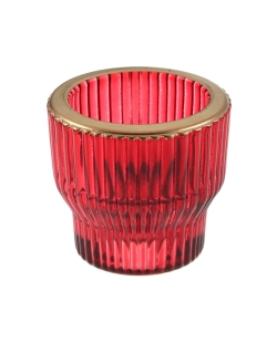 Portavelas Reversible Conico Rojo 5.5X5cm Vidrio ***OFERTA DTO NO ACUMULABLE
