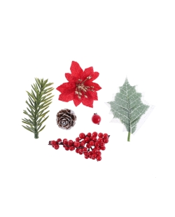 Surtido Piñas Y Acebo 5X6,3.6X6&6X2cm Madera/Plastico ***OFERTA DTO NO ACUMULABLE