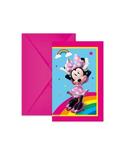 Invitaciones Minnie Arcoiris Fsc