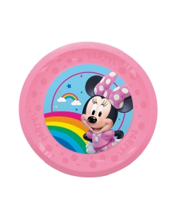 Plato Plastico Reutilizable 21cm Minnie Arcoiris