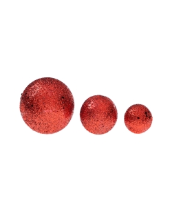 Bolas Purpurina Rojo 3.5,4.5&6.5cm Poliestireno ***OFERTA DTO NO ACUMULABLE