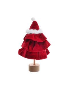 Arbol Navidad Rojo 7X12cm Poliester/Madera/Poliestireno ***OFERTA DTO NO ACUMULABLE