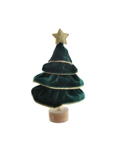 Arbol Navidad Purpurina Verde Abeto 7X12cm Poliester/Madera/Poliestireno ***OFERTA DTO NO ACUMULABLE