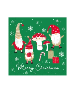 Servilletas 33X33cm Merry Xmas Gnomos Fsc 3Pli