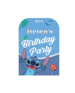 Cartel Stitch Persnalizable 42 X 30cm, 2 Figuras 34 Y 42cm + Pegatinas
