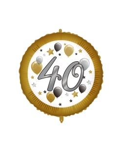18/46cm Cumpleaños 40 Oro/Plata, Cinta Y Peso ***OFERTA DTO NO ACUMULABLE
