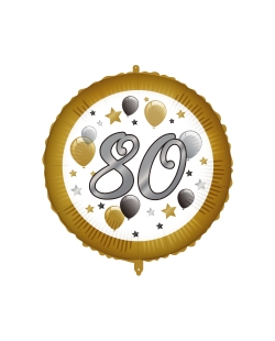 18/46cm Cumpleaños 80 Oro/Plata, Cinta Y Peso ***OFERTA DTO NO ACUMULABLE