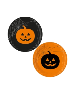 Platos 23cm Calabaza Halloween Fsc 2 Diseños