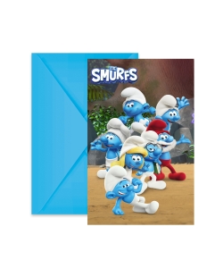 Invitaciones Pitufos Fsc