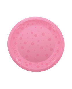 Plato Plastico Reutilizable 21cm Semitransp. Rosa