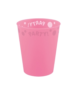 Vaso Plastico Reutilizable 250ml Semitransp. Rosa(4Und)