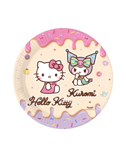 Platos 23cm Hello Kitty Y Kuromi Fsc