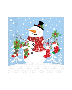 Servilletas 33 X 33cm Muñeco Nieve 3Ply Fsc