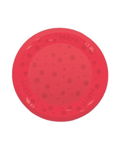 Plato Plastico Reutilizable 21cm Semitransp. Rojo