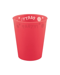 Vaso Plastico Reutilizable 250ml Semitransp. Rojo(4Und)