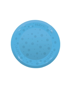 Plato Plastico Reutilizable 21cm Semitransp. Azul