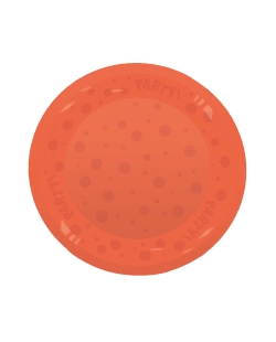 Plato Plastico Reutilizable 21cm Fluor Naranja