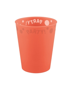 Vaso Plastico Reutilizable 250ml Fluor Naranja