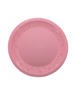 Plato Plastico Reutilizable 21cm Rosa Pastel